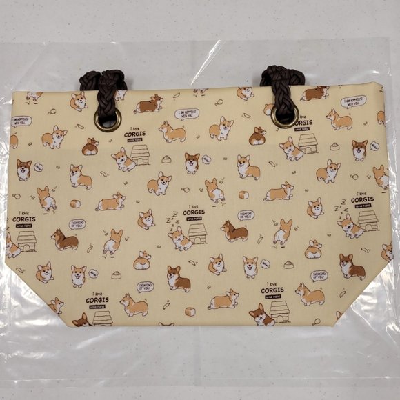 Waterproof Corgi Woven Tote Shoulder Bag - Picture 9 of 13